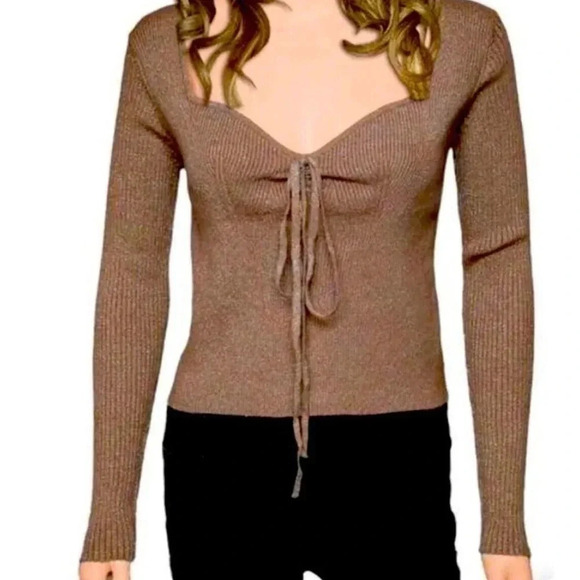 House of Harlow 1960 Metallic Long Sleeve Blouse size Medium - Picture 3 of 9